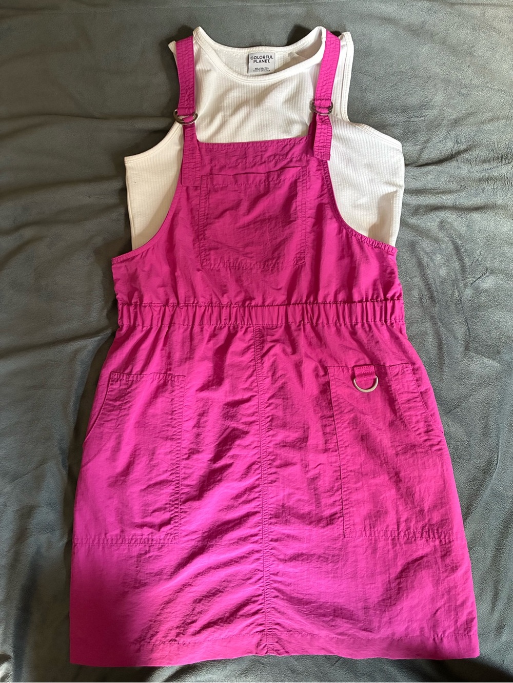 Girls' Hot Pink Pinafore Dress
